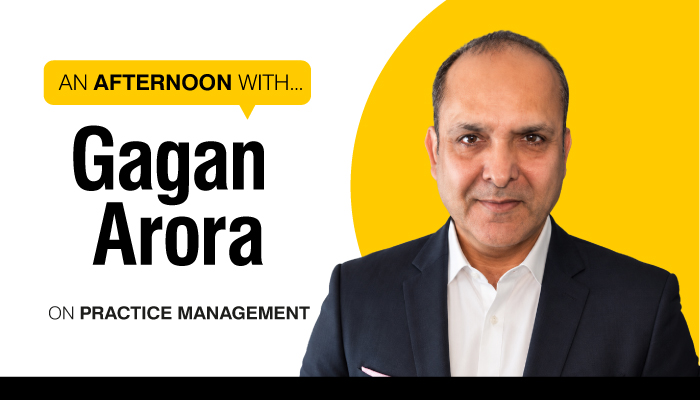 Image showing speaker of event (Gagan Arora) and the title of the event